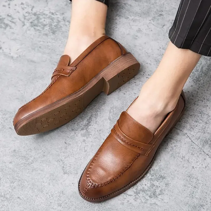 Casual Boys Dress Shoes Esmoquin Party Men's Shoes Men's British Style Leather Shoes Lazy Men