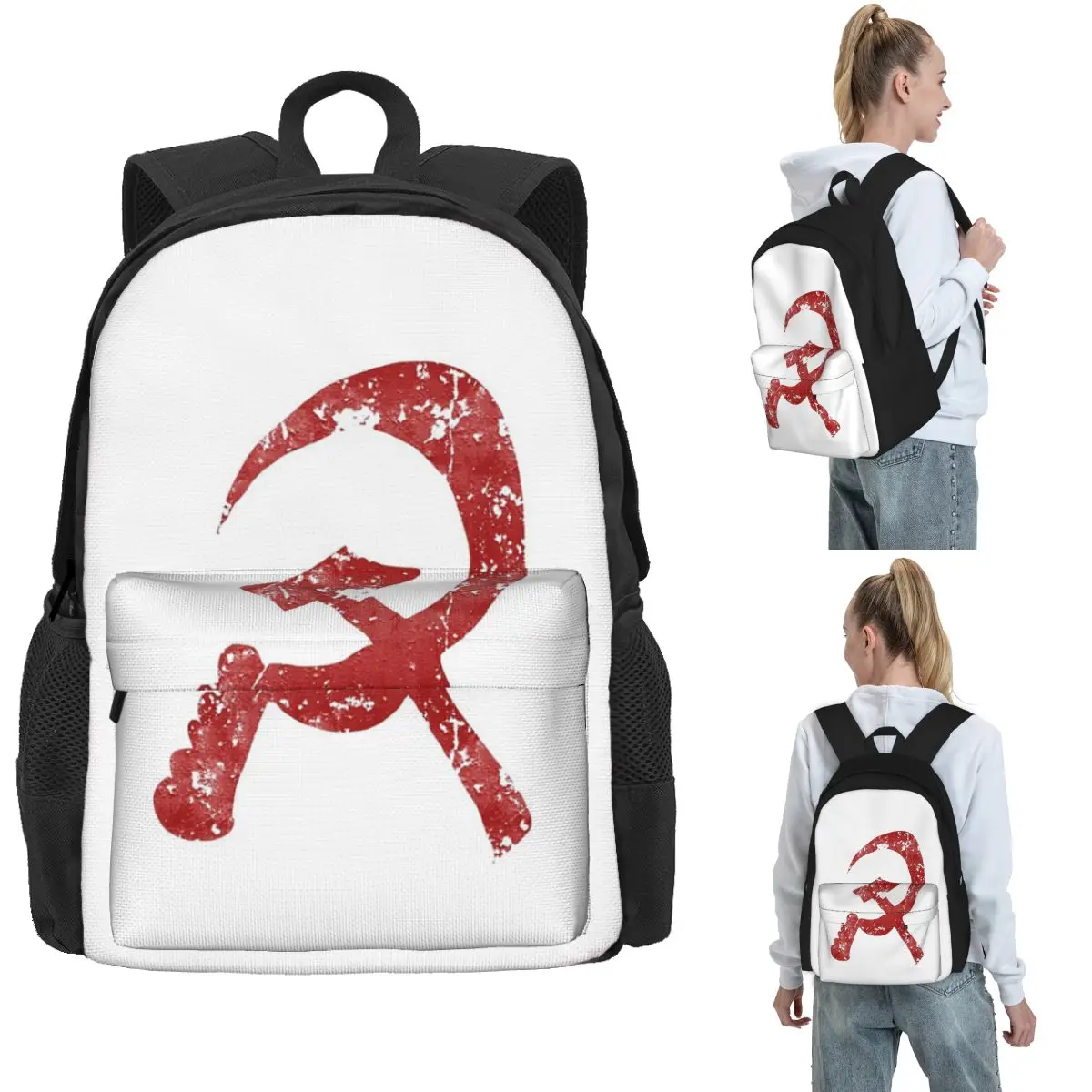 

Hammer And Sickle Backpack Hot Sale Daypack Large Capacity Children BookBag School Bag Shoulder Bags for Men Women