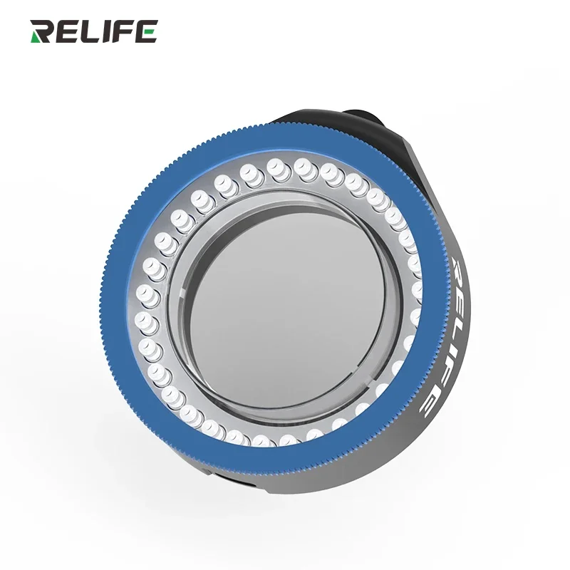 RELIFE RL-033E Pro Microscope Dual Polarized Ring Light 32 High CRI LEDs Ring Lamp Glare-free Eliminates Reflection Illuminator