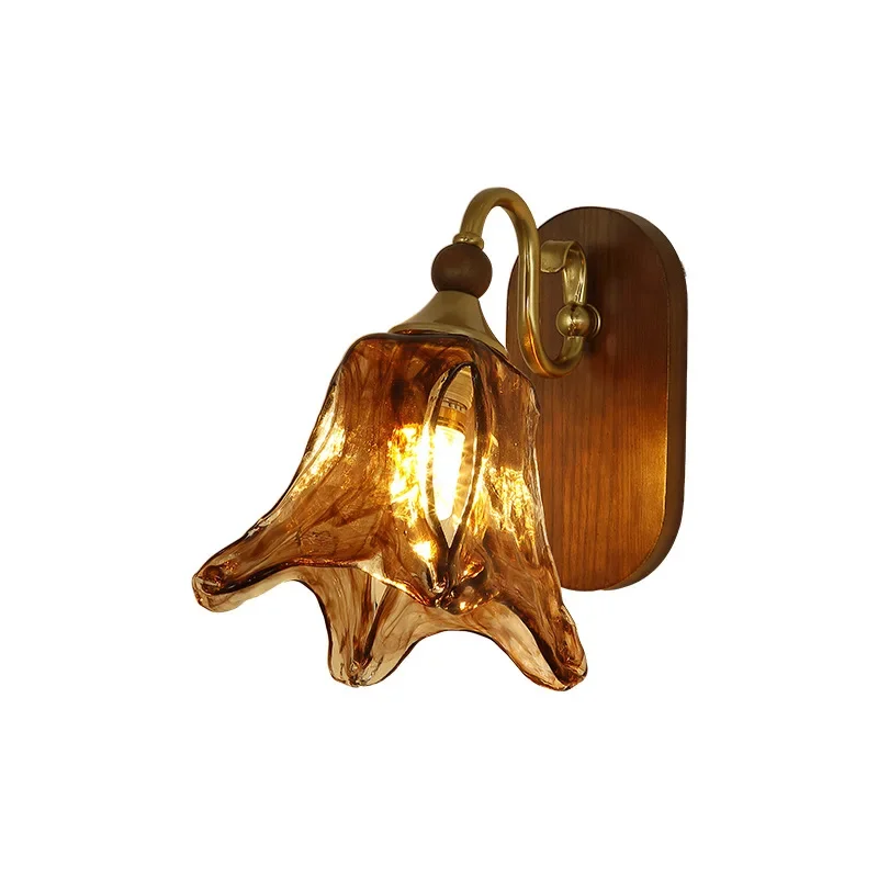 

French antique wall lamp bedroom bedside lamp retro wabi wind aisle atmosphere living room background wall decorative lamp