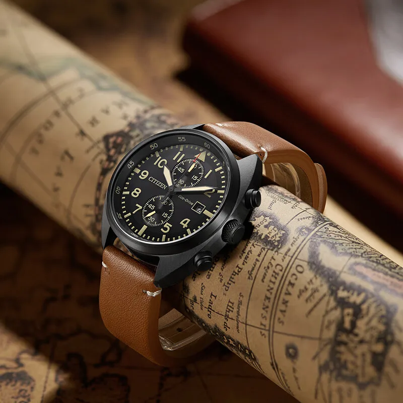 CITIZEN Original Chronograph Watch Men\'s Watch Japanese Eco Drive Waterproof Fashion Luminous CA7045-14E Business Watch