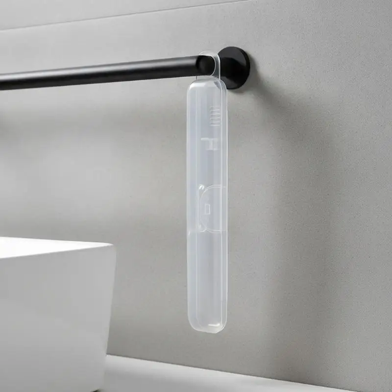 Transparent Dustproof Toothbrush Storage Case Portable Plastic Holder for Business Trip Home Bathroom
