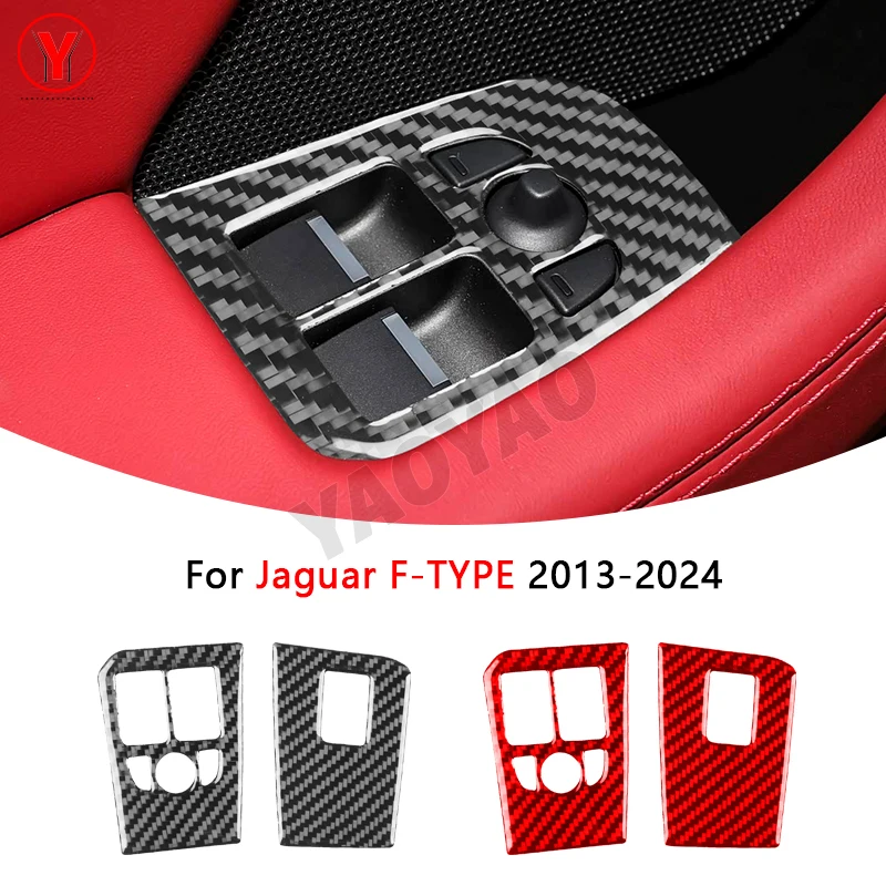 

Carbon Fiber For Jaguar F-Type 2013–2024 Window Switch Panel Cover Trim Interior Sticker Car Accessories Set