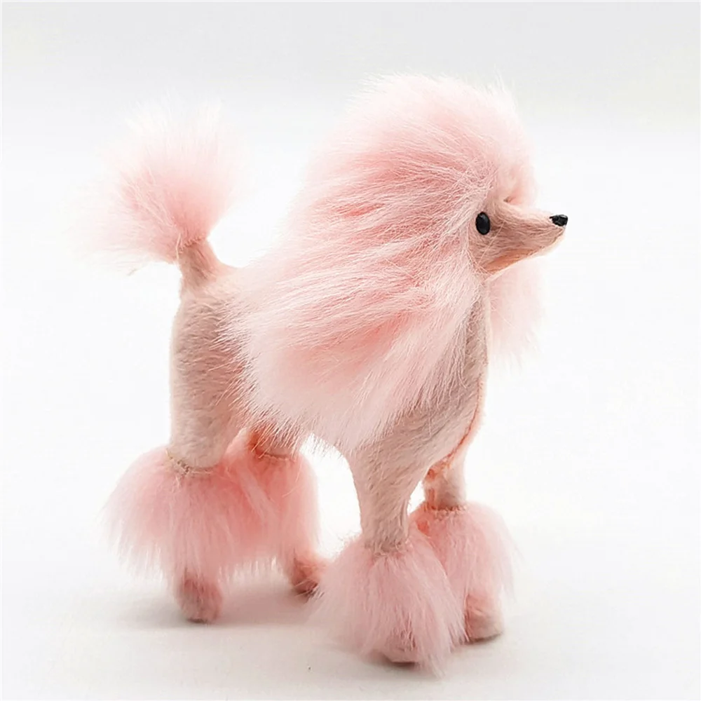 Mini Stuffed Animals Poodles Simulation  Models Pet Ornaments