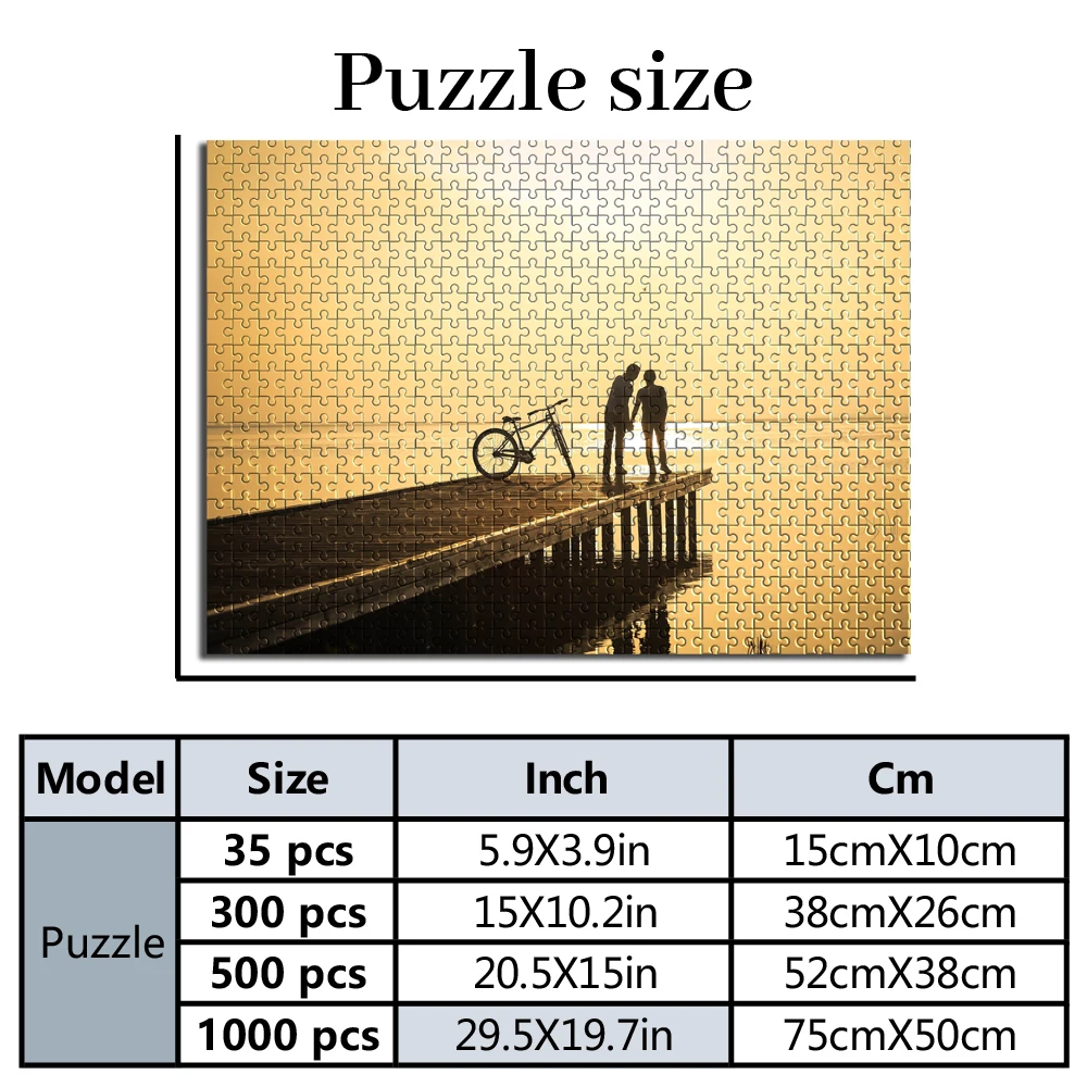 35/300/500/1000pcs Personalized Custom Photo Puzzle Couple photo Wooden/cardboard for Adults DIY Toys Decoration
