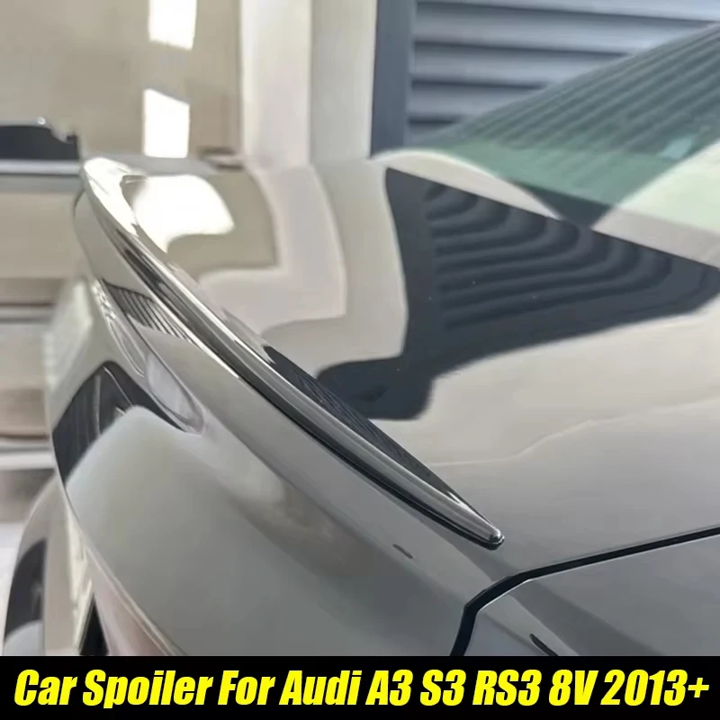 

For Audi Accessories A3 S3 RS3 8V S Line A4 A5 A6 C8 2013-2026 Car Rear Trunk Spoiler Wing Gloss Black Soft Plastic