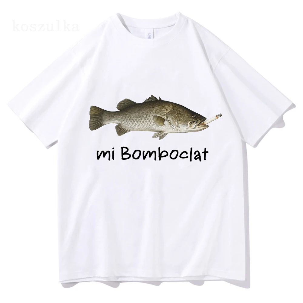 Funny Bomboclat Fish Meme T-shirt High Street Fashion Short Sleeve Tshirts Women Men Harajuku Vintage T Shirts Cotton Loose Tees