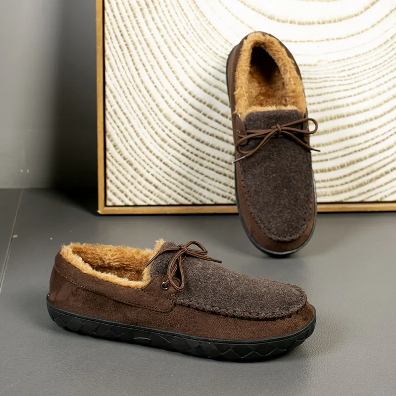 أحذية بدون كعب جلدية دافئة للرجال ، أحذية عمل ناعمة ، أحذية سهلة التهوية ، أحذية قيادة ، نعال منزلية ، مقاس كبير ، 49 ، 50