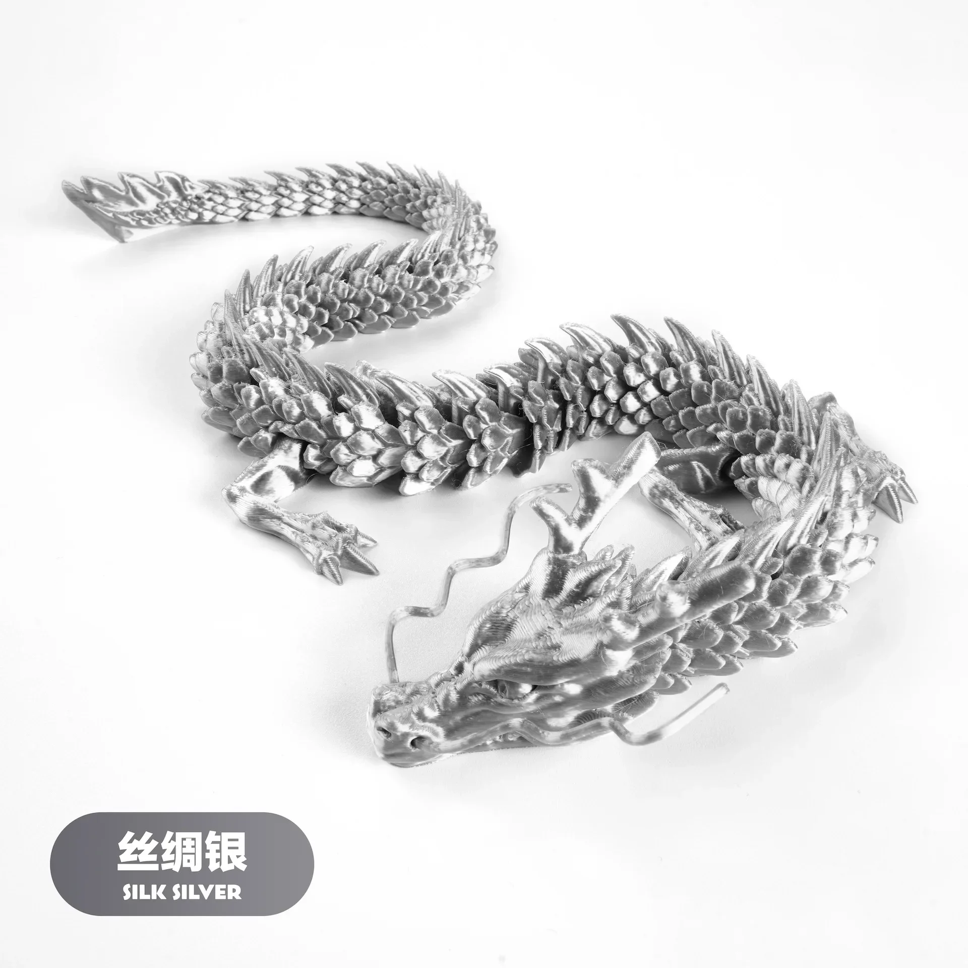 3D-Gedruckte Verbundene Drachen-Figuren 30cm, Bewegliche Cartoon-Ornamente, Kreative Drachen-Pflanzen, Felsenlandschaft, Aquarium-Dekoration