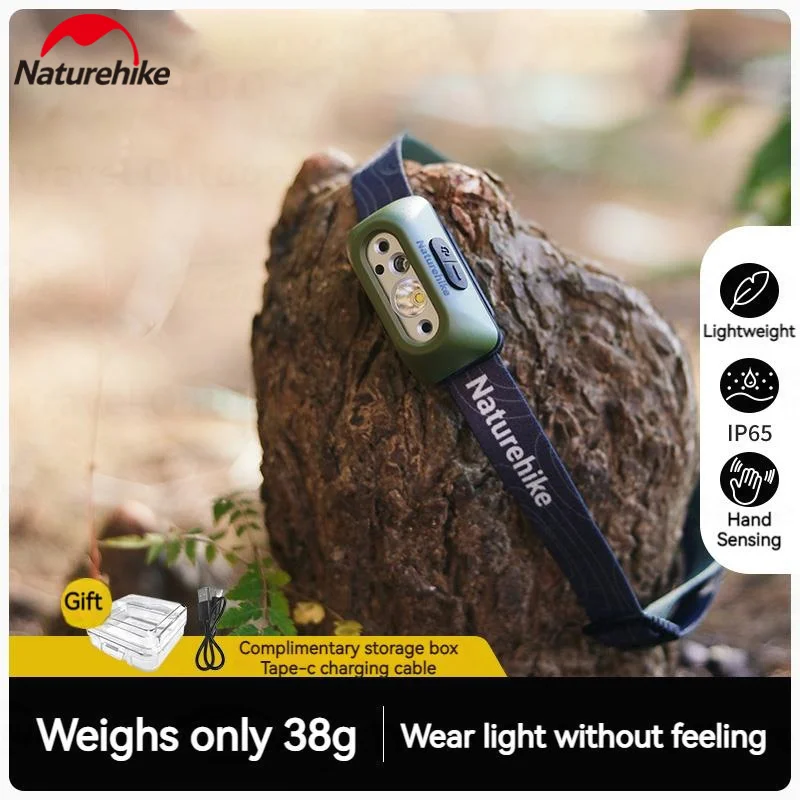 

Налобный фонарь Naturehike для кемпинга, водонепроницаемая, сверхлегкая, многоступенчатая, индукционная лампа 60 ° Регулируйте аварийную красную фару Ourdoor SOS