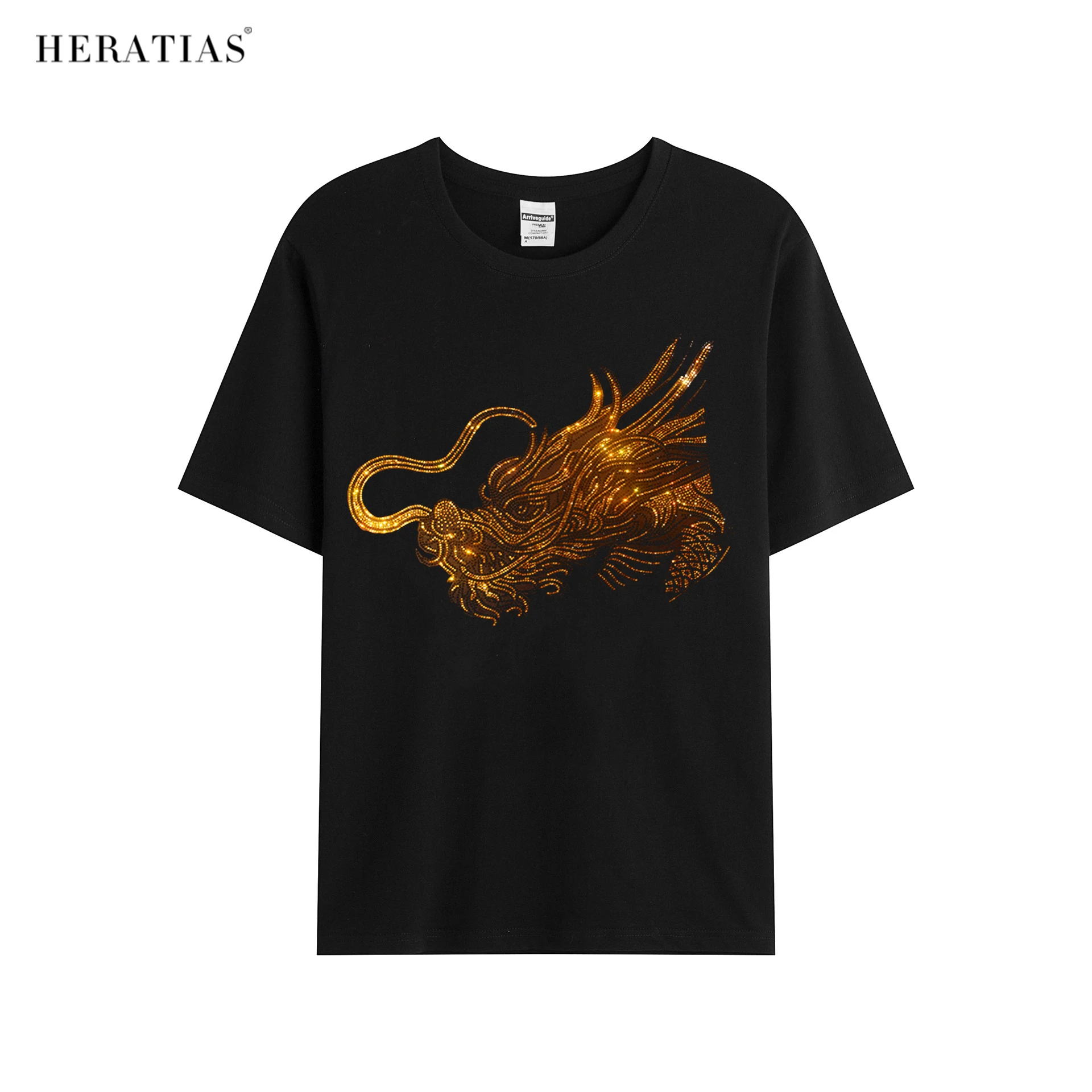 Comfortable and soft men's summer short-sleeved casual T-shirt iron drill dragon head drill figure T-shirt