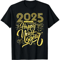 Happy New Year 2025 Pattern T Shirt For Men Funny 3D Printed Tees Summer Casual Short Sleeve Round Neck Tops Oversized T-Shirts