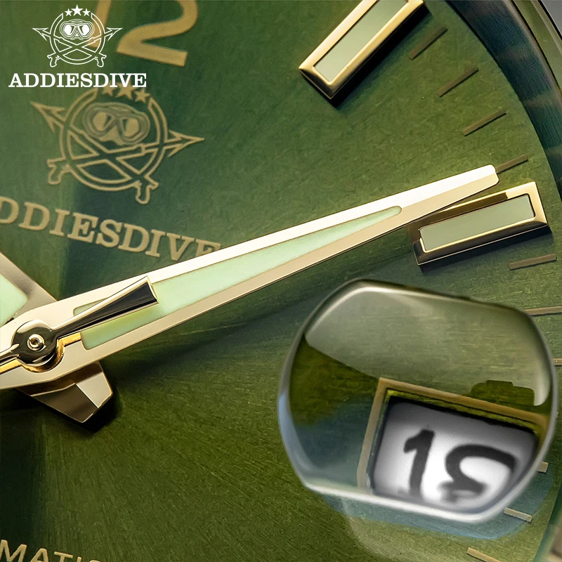 ADDIESDIVE メンズ ダイバーズウォッチ 200m ステンレススチール 機械式時計 BGW9 超夜光セラミックベゼル メンズ アナログ時計 AD2505