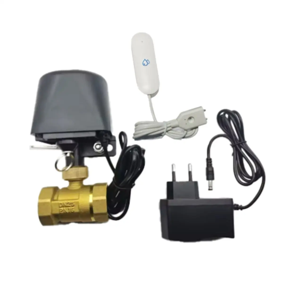 DTD4 【50% OFF】Tuya Smart Water Vavle WiFi Water Stop Check Valve Water Leak Sensor Shut Off Remote Control Timer for EU PLUG