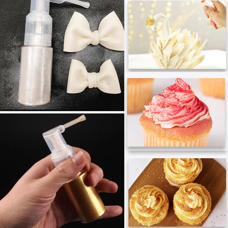 14ml/bottle Glitter Powder Spray Cake Spray Biscuit Sugar Macaron Powder Spray Creative Cake Decoration Baking Accessories