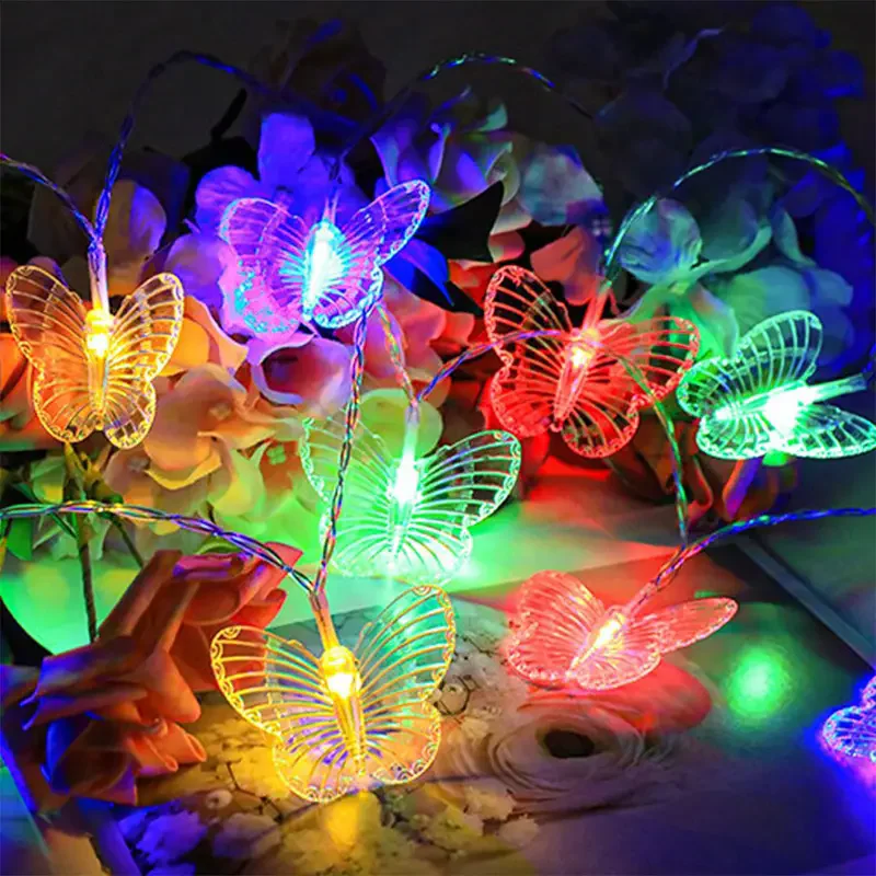 6M 40LEDS Bunte Schmetterling Lichterketten Für Urlaub Lichterkette Hof Garten Hochzeit Party Dekoration Zimmer Licht Dekor – Detail 5