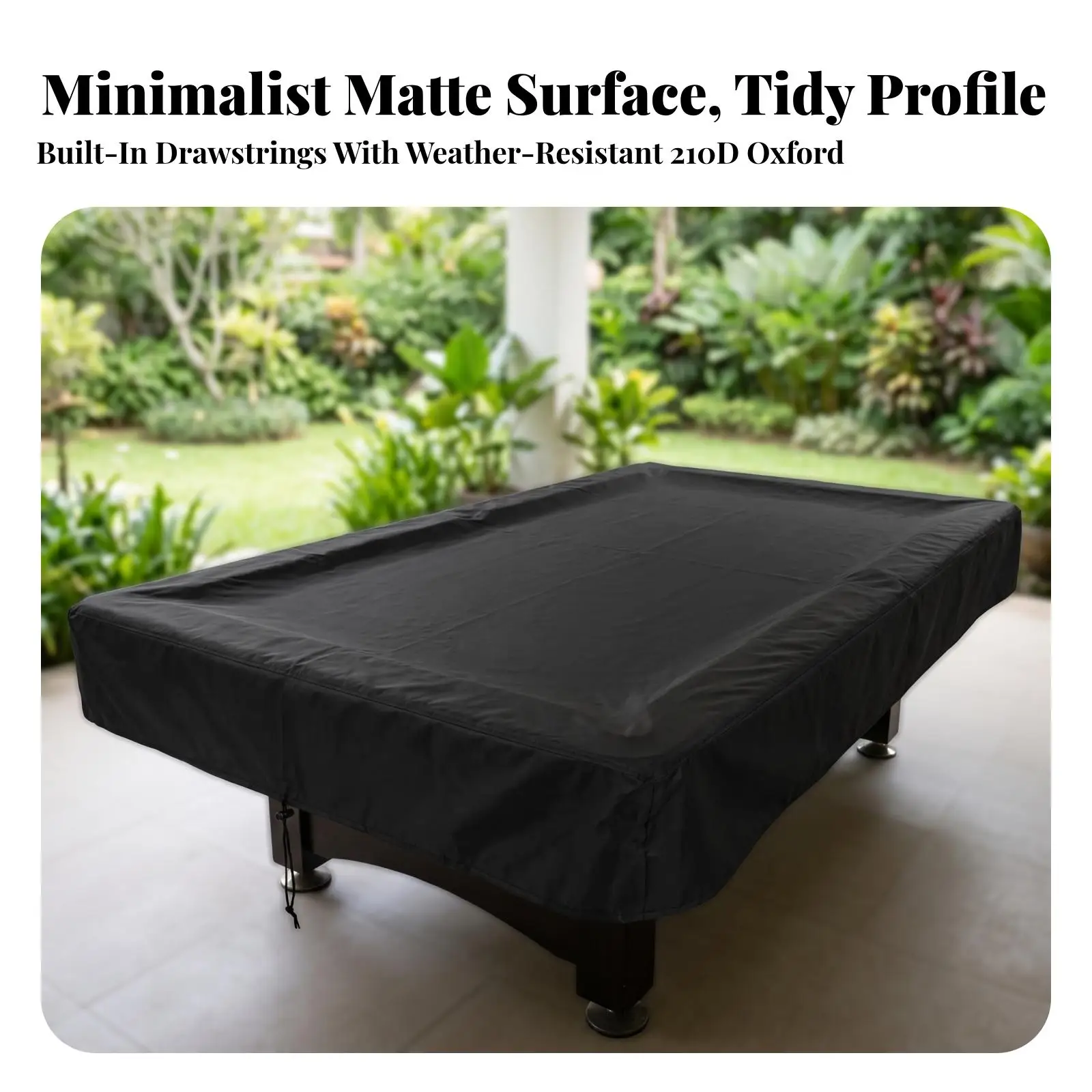 210D Oxford Waterproof Pool Table Cover with Drawstring Billiard Protector for Snooker Table Dust Moisture Guard Home Game