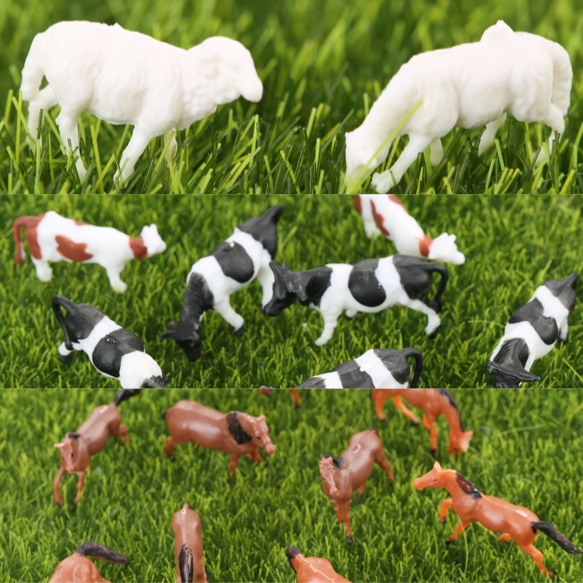 10/30PCS 1:87 Scale Model Animal Kits Sheep Horse Cattle High Quality Durable For Train Doll House Room Box House Diorama Scene