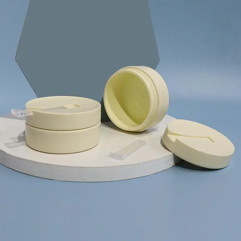 Frasco removedor de maquiagem recarregável, 100g, com colher, plástico, vazio, pote de maquiagem, viagem, creme facial, loção, recipiente cosmético, 1 peça