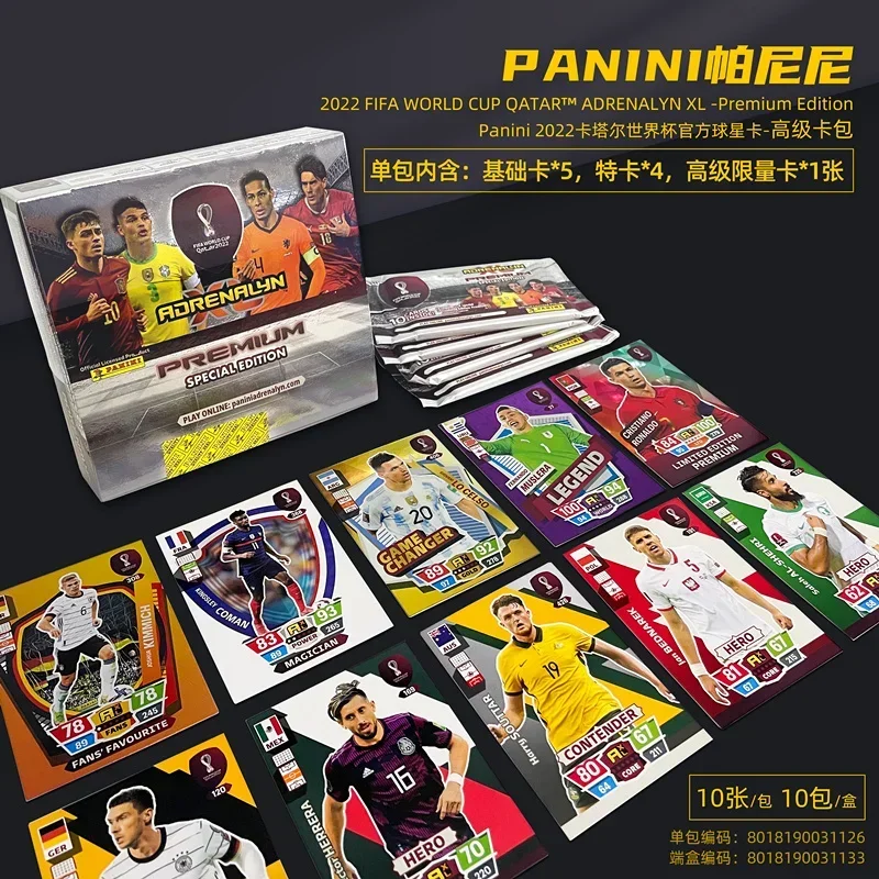 2022 Panini Voetbal Ster Kaart Box Qatar World Cup Voetbal Ster Collectie Messi Ronaldo Voetballer Limited Fan Cards Box Set