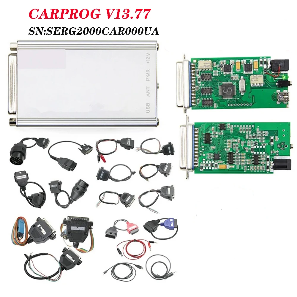 Carprog V13.77 V8.21 V10.93 Online Full 21 Adapters Air-bag Reset Code Tool Free Keygen Generate Activator ECU Chip Tunning Tool