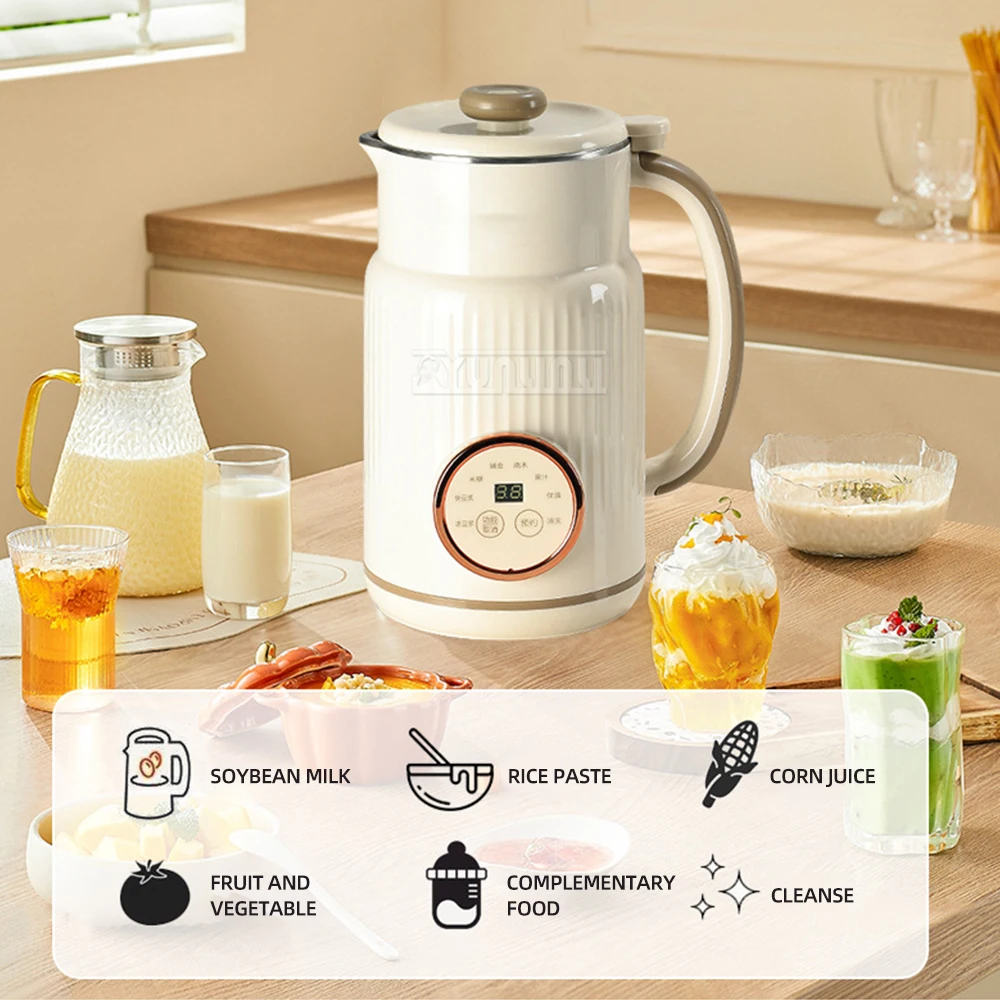 Автоматическая машина для рисовой пасты без фильтра 1200 мл электрическая машина для производства соевого молока Интеллектуальный высокоскоростной Миксер для еды