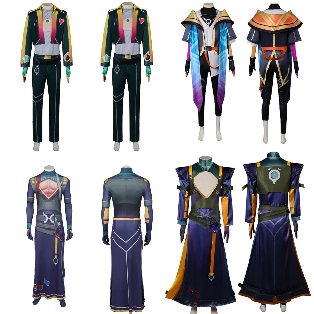 KSante Cosplay Costume Aphelios Game LOL HeartSteel Jacket Top Pants Accessories Men Adult Outfits Halloween Carnival Party Suit