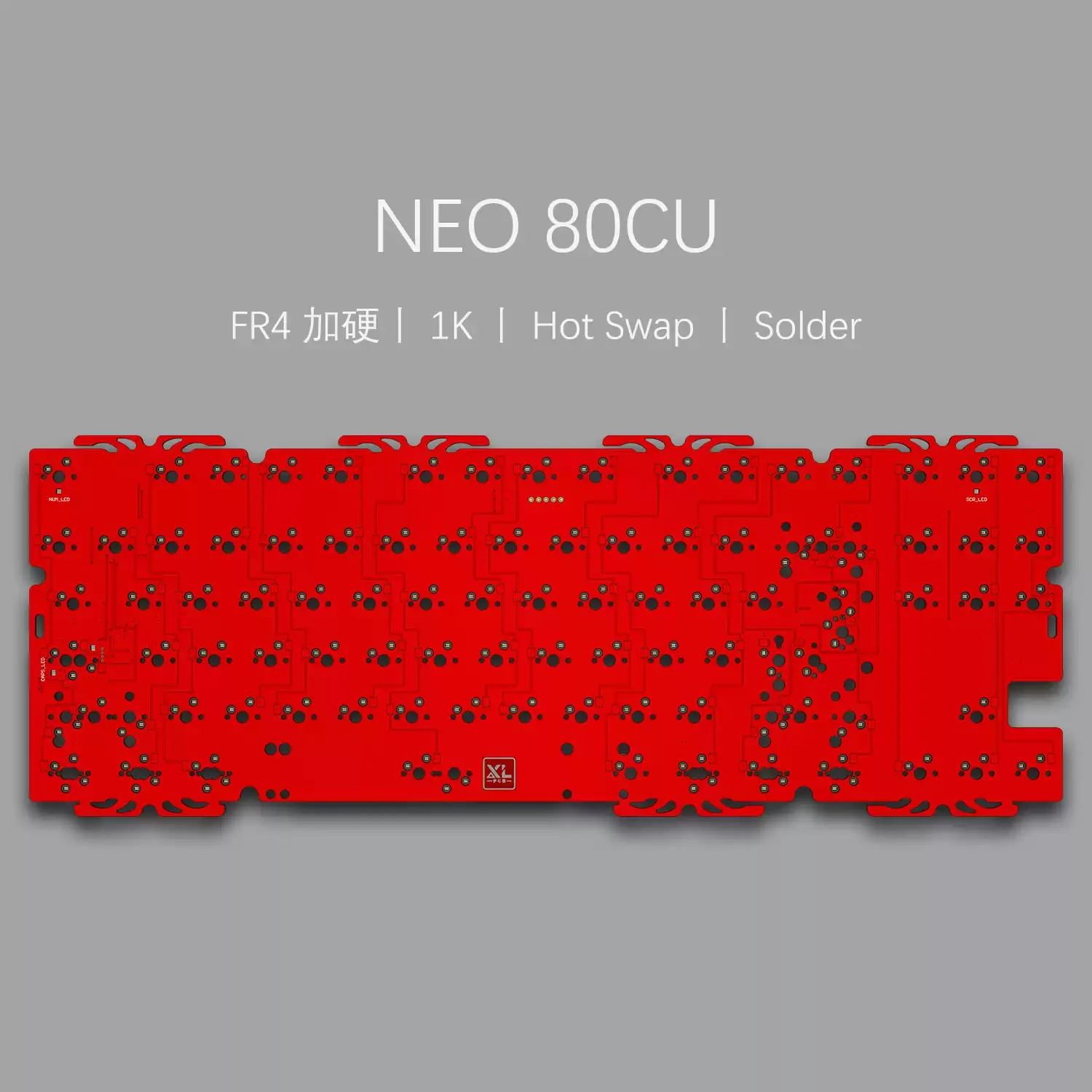 NEO80CU Keyboard PCB Customized FR4-TG155 Material Hot Swappable Soldered 1k Return Rate Magnetic Wired 1.6mm PCB Board VIA