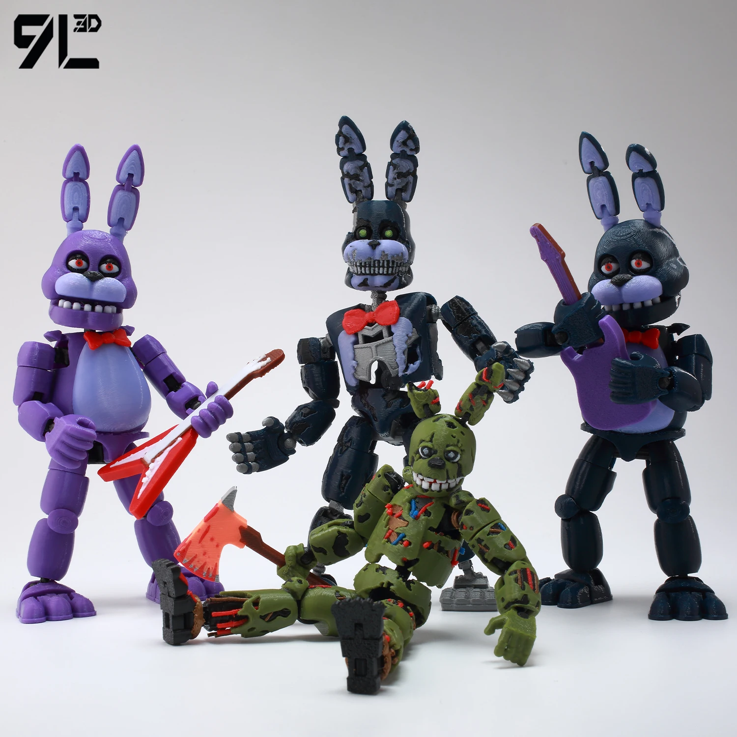 Figura de Personaje Conejo Pesadilla 9L3D, Figura de Acción Animatrónica de Conejo del Juego de Terror FNAF, Modelo Coleccionable con Articulaciones Móviles