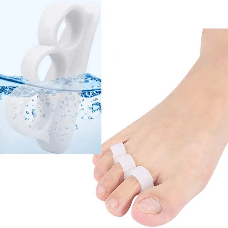 

1/2/3/4/5/8/10Pairs Soft Silicone Toe Finger Separator 3 Hole Hallux Valgus Orthopedic Spacers Overlapping Hammer Foot Corrector