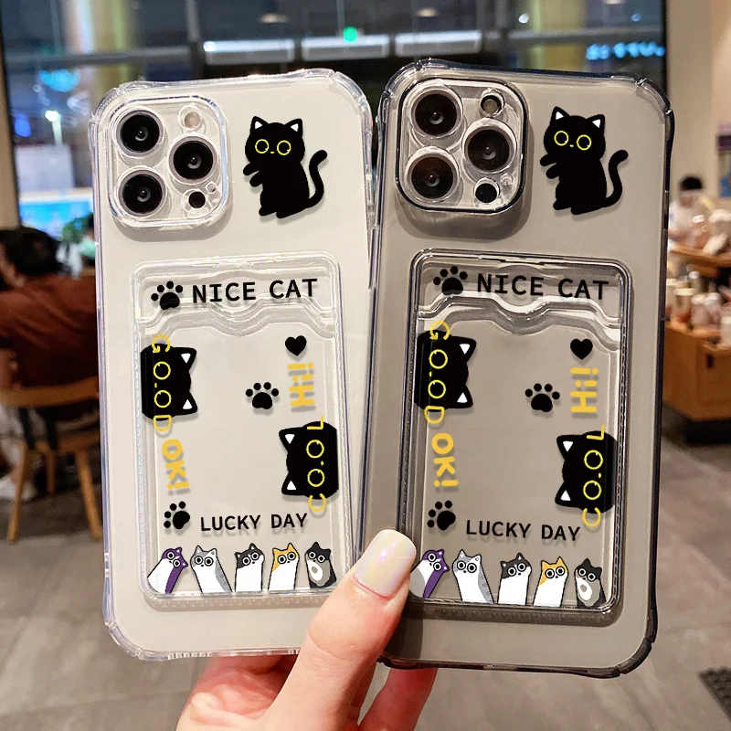 حافظة لهاتف آيفون 15 برو 14 13 12 11 16 17 برو ماكس X XR 7 8 Plus غطاء سيليكون شفاف مقاوم للصدمات