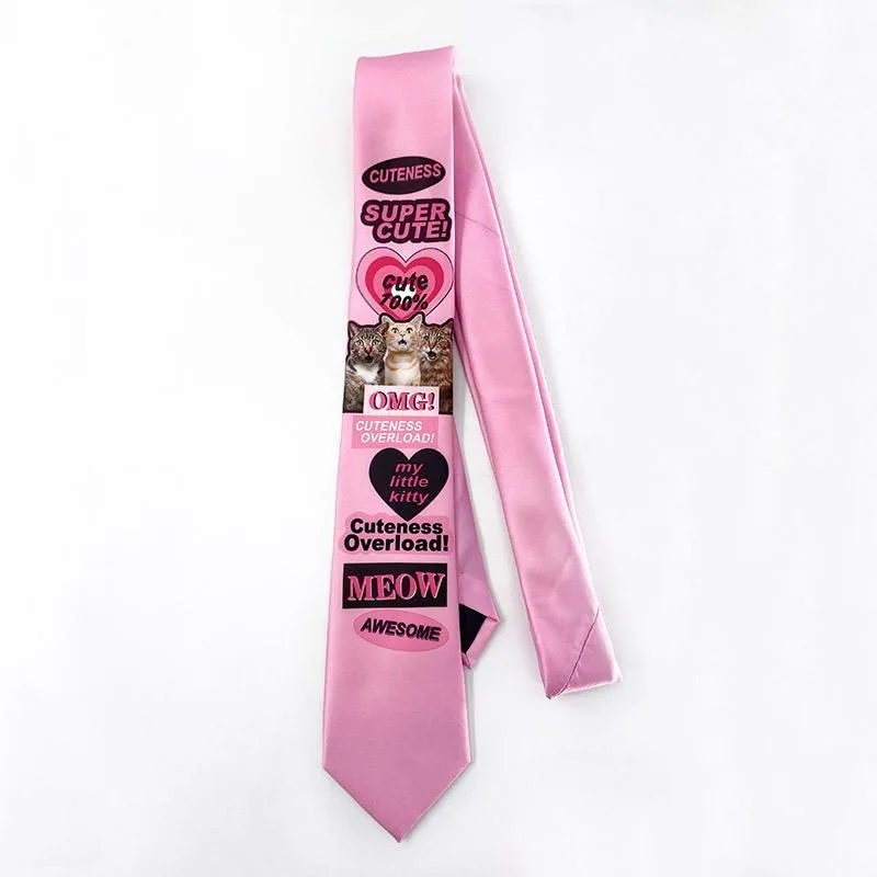 귀여운 소녀 넥타이, Y2k 빈티지 쿨 넥 핑크 넥타이, 소녀 로티아 펑크 원피스 업 넥타이 액세서리
