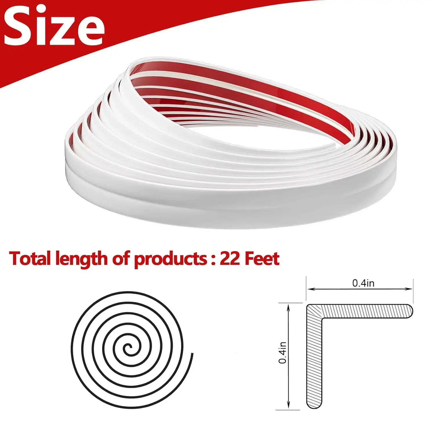 Moulage de garniture d'angle intérieur et extérieur flexible, moulure à peler et coller, protections d'angle externes à 90 °, garniture pour carrelage et mur, 22 pieds