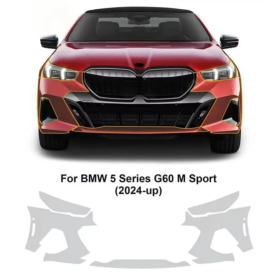 

For BMW 5 Series G60 M Sport 2024-UP TPU Bumper Scratch-Resistant Self-Healing Paint Protection Film Invisible Pre-cut PPF Kit﻿