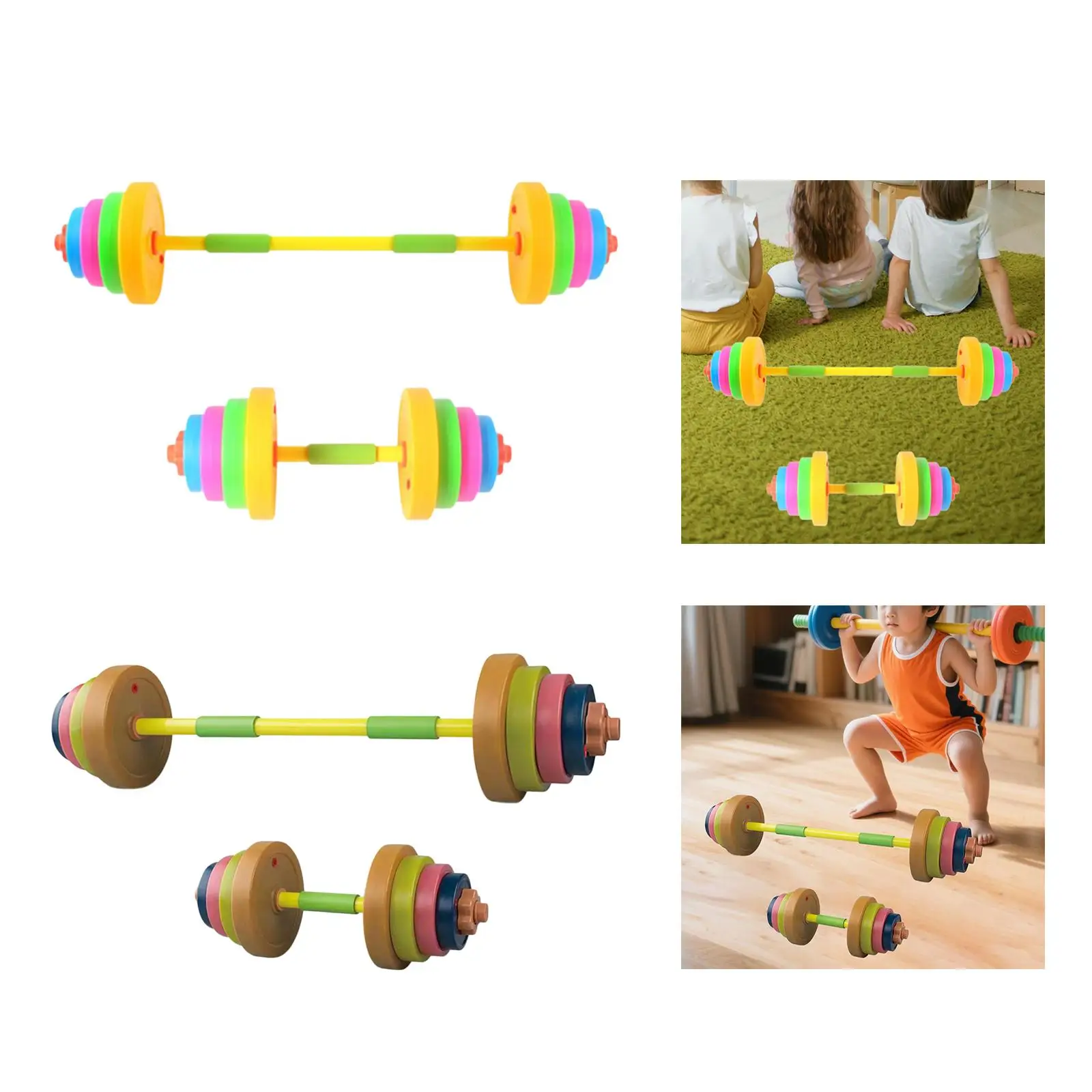 

Kids Toys Dumbbell Children Barbell Equipment for Ages 4-7 Years Old Home Strength Training Fitness Powerlifting Adjustable Fill