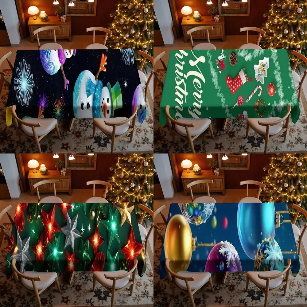 

Christmas Digital Tablecloth Restaurant Kitchen Tablecloth Living Room Home Decoration Rectangular Party Decoration