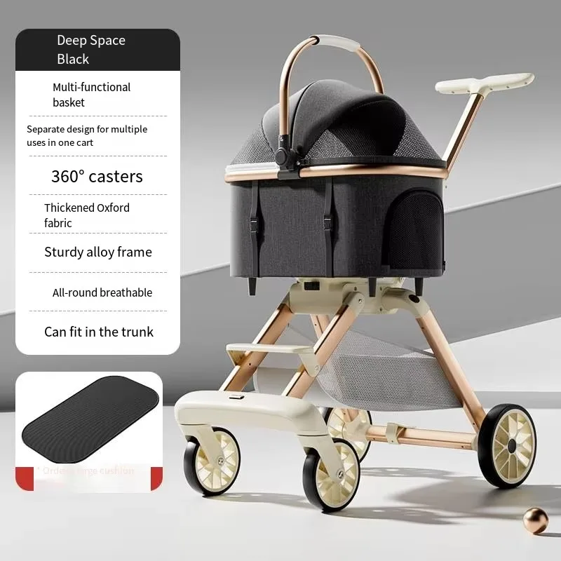 2026 New Separable Pet Stroller, Portable One Click Recycling Cat Stroller, Universal Lightweight Baby Stroller for Travel