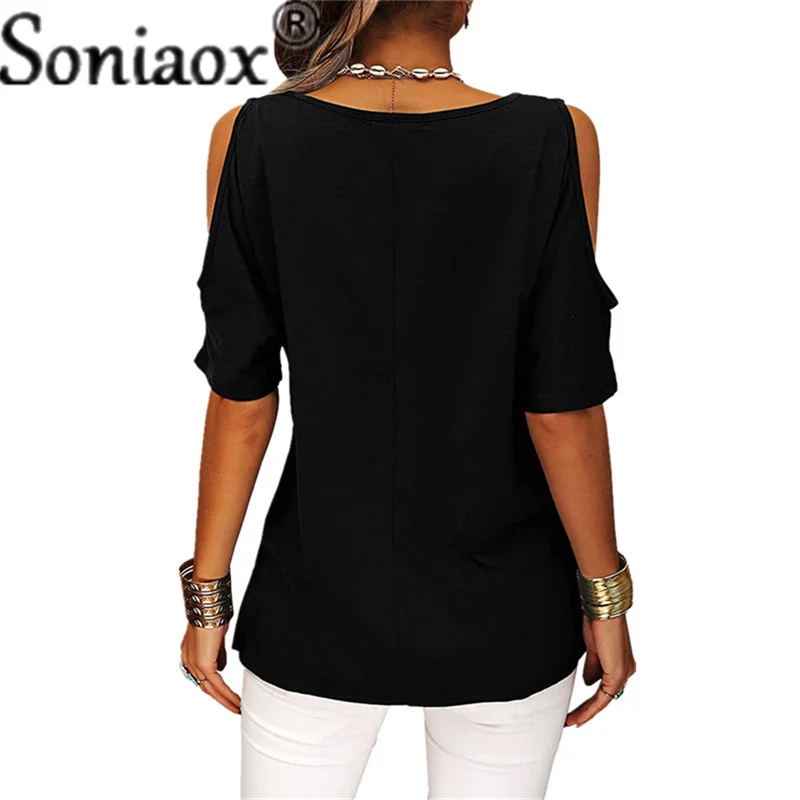 Summer Women Sexy Hollow Out Off Shoulder T-Shirts Solid Color Casual Short Sleeve O-Neck Pullovers Tops Fashion Street T-Shirts