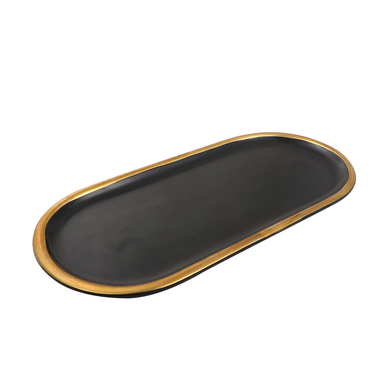 1Pcs Ceramic Jewelry Display Salver Black Adorable Storage Plate Exquisite Crafted Plate Wedding Gift Storage Tray