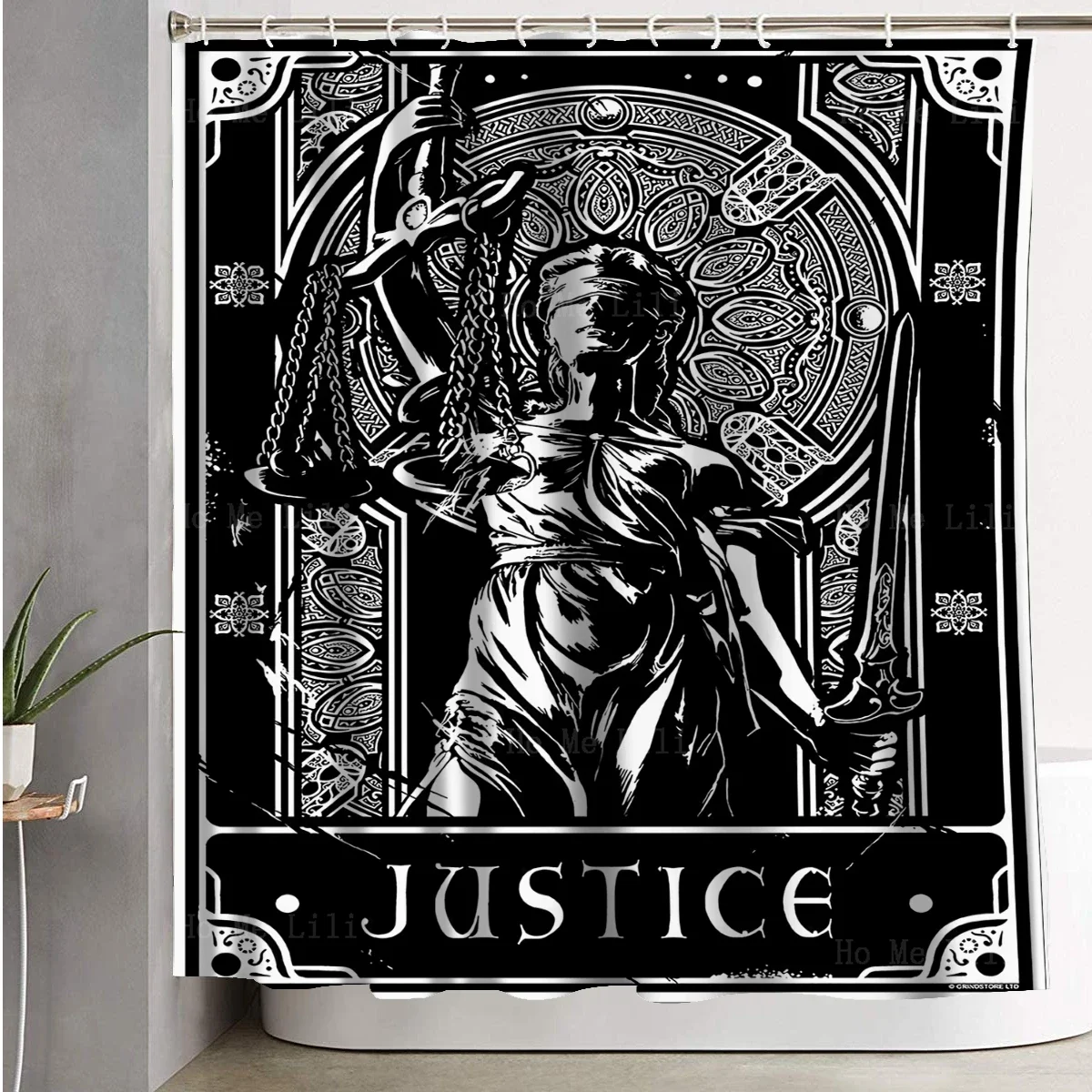 The Devil And Justice Tarot Card Witches' Sabbath Divination Mystical Shower Curtain By Ho Me Lili For Bathroom Decor