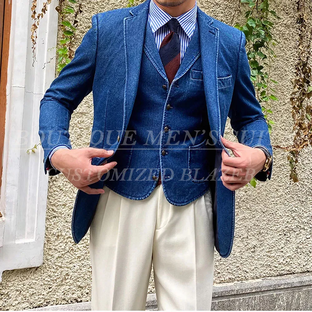 

KSDN Casual Men's Suits High Quality Single Breasted 3 Piece Jacket Pants Vest Customized Male Clothing Outfits Terno 2025