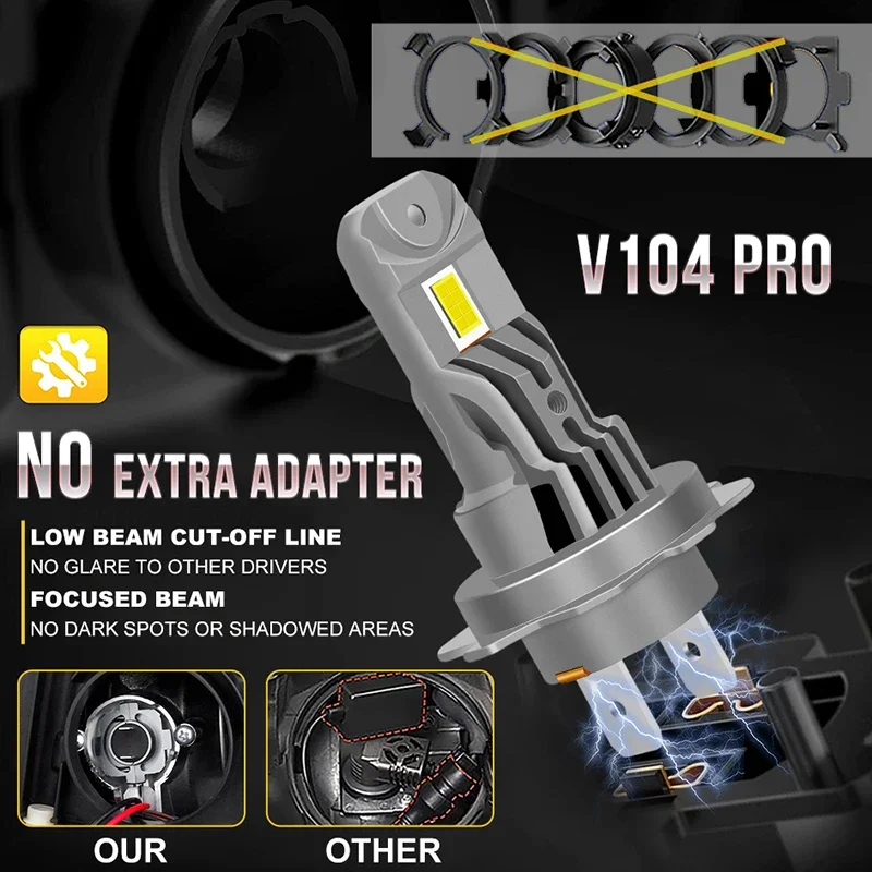 TCYATO H7 LED لمبة المصباح CANBUS لا خطأ 3580 CSP لسيارة كشافات السيارات ديود مصباح Canbus H7Led توربو 6500K 12 فولت 24 فولت