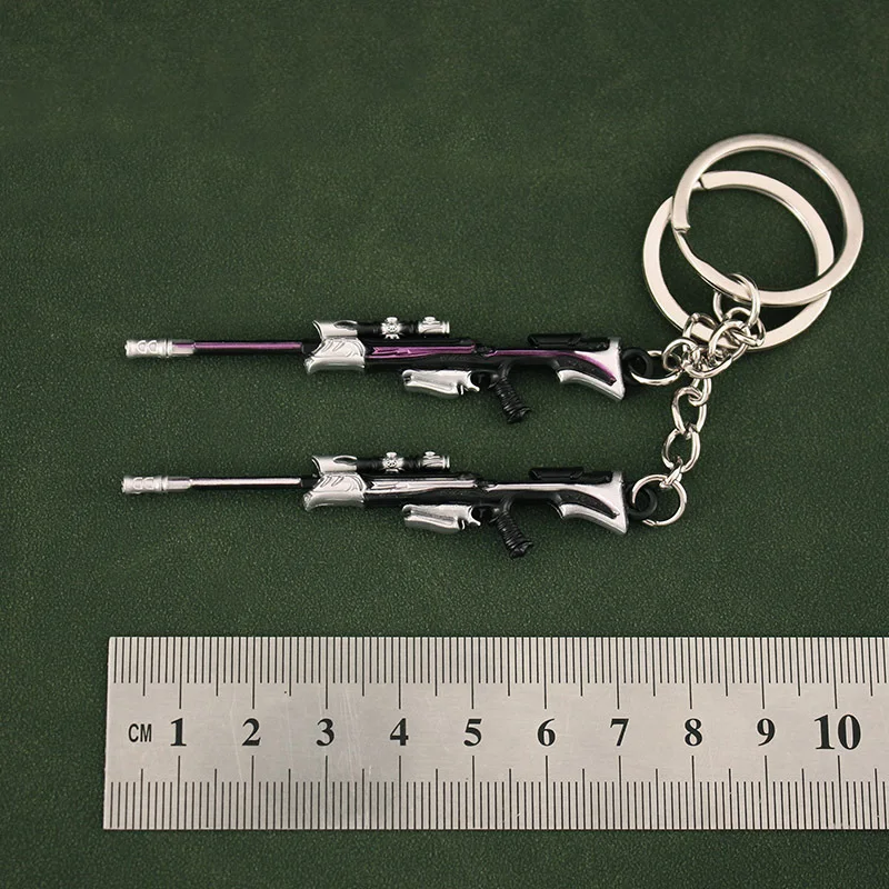 8cm Valorant Melee Reaver 2.0 AWM Pendant Keychain for Men Game Peripheral Spy Sniper Rifle Model Metal Key Ring Fans Jewelry