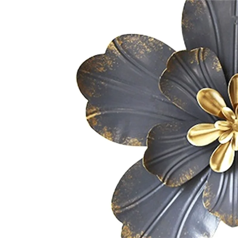 

AT21-2X Metal Flower Wall Art Décor,Rustic Modern Floral Sculpture, 3D Wall Art Wall Hanging Decoration