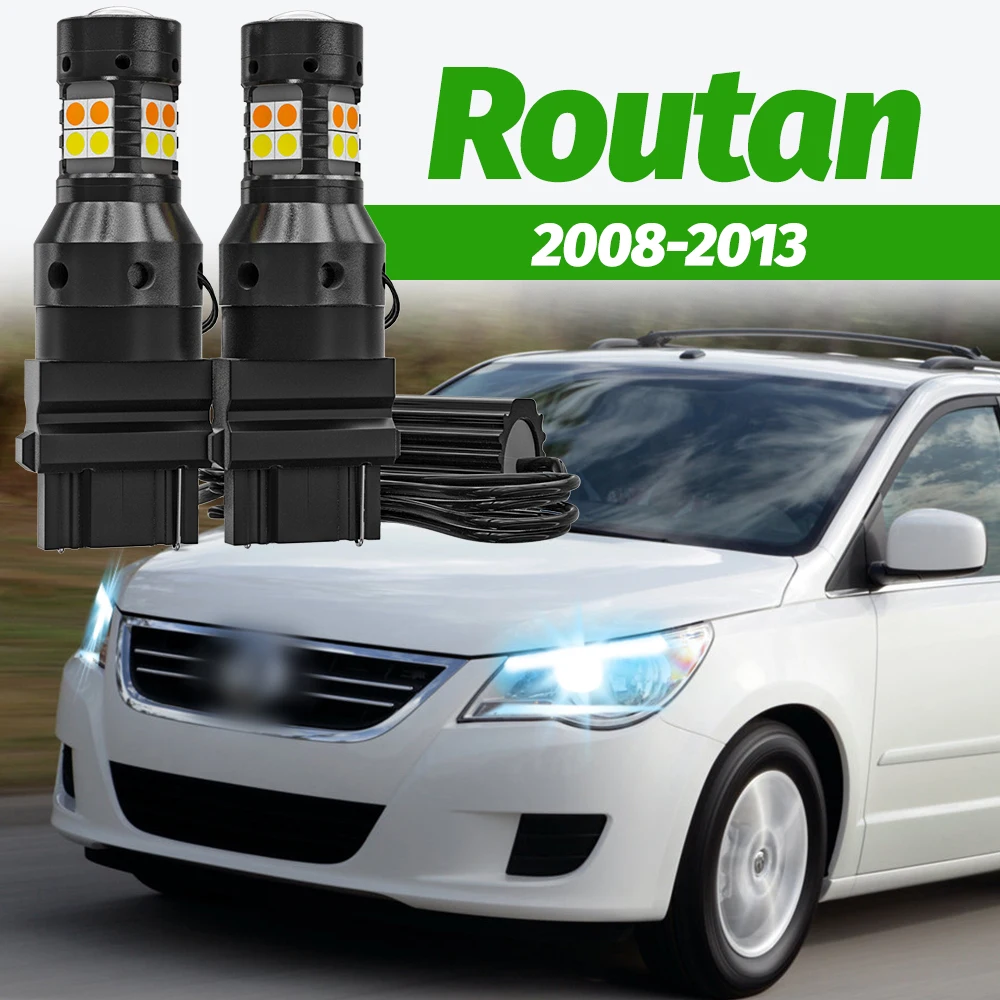 2 stücke Dual Modus Blinker + Tagfahrlicht Zubehör LED DRL Für VW Routan 2008-2013 2009 2010 2011 2012