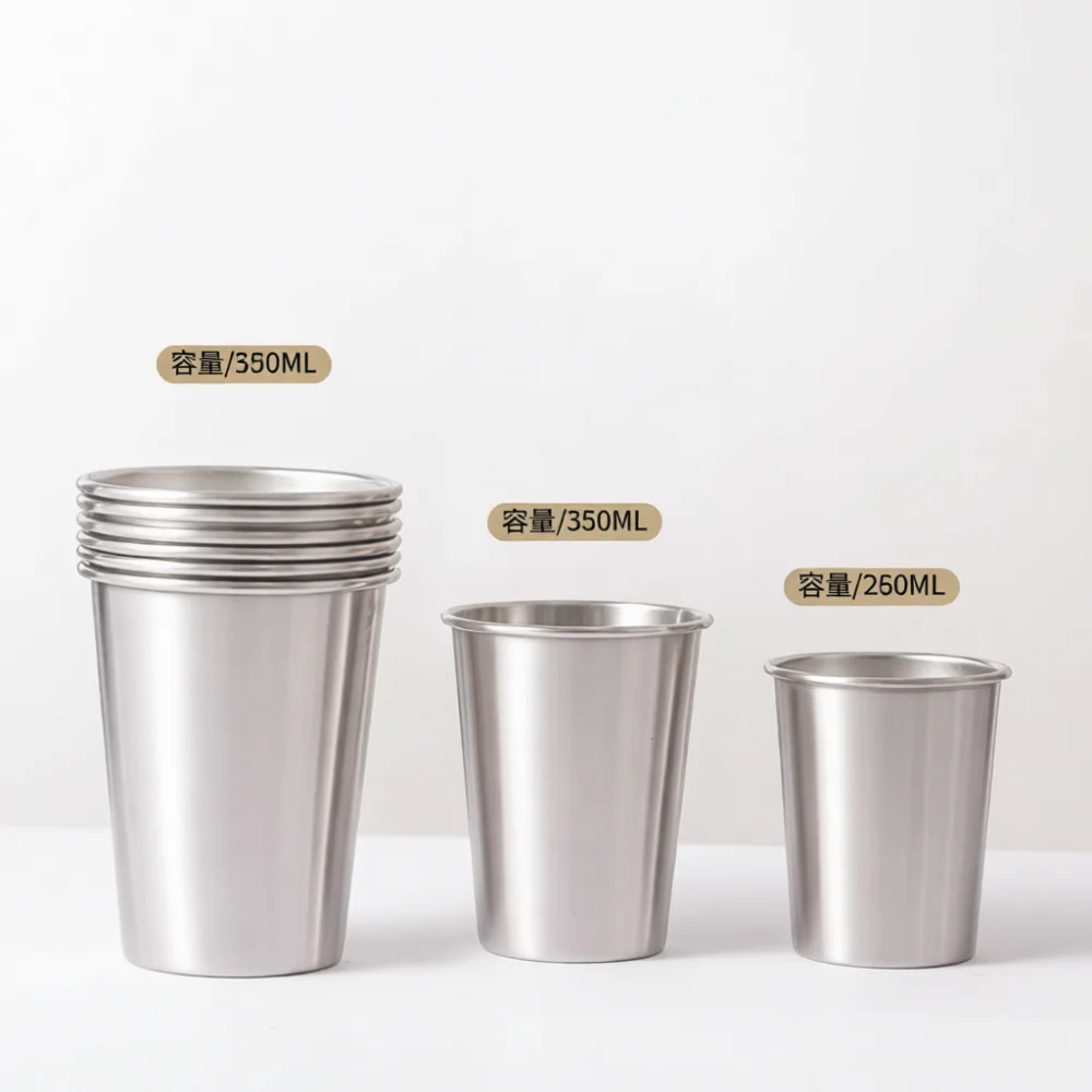 Modern Minimalist 304 Stainless Steel Beer Tumbler Anti Corrosion Metal Mug For Cafe Restaurant Bar Outdoor Camping Drink Cup