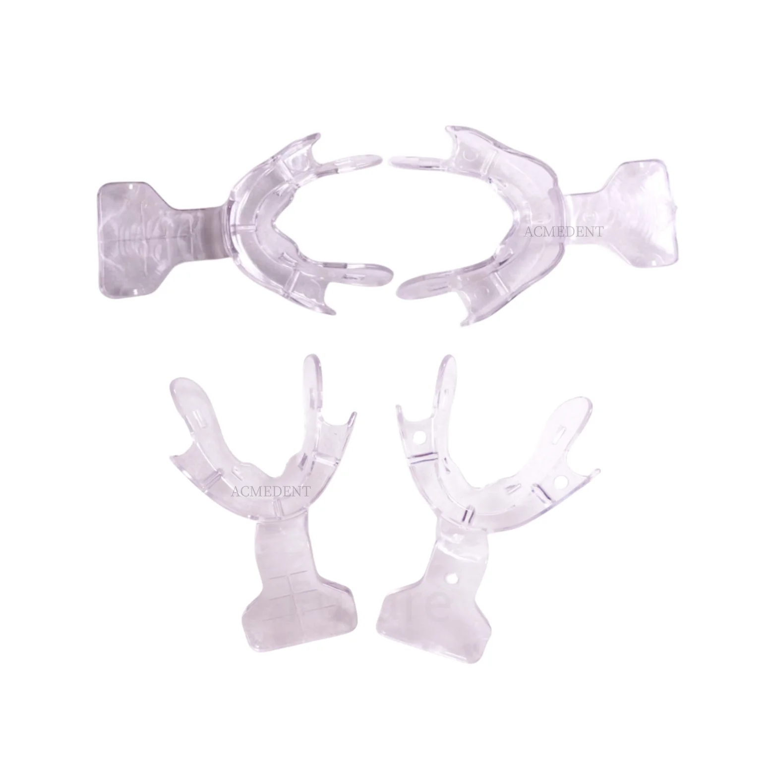 Dental FCB Impression Trays Frame Cut Back Tray Clear Color Edentulous Jaw Stress Free Wide Tongue Space