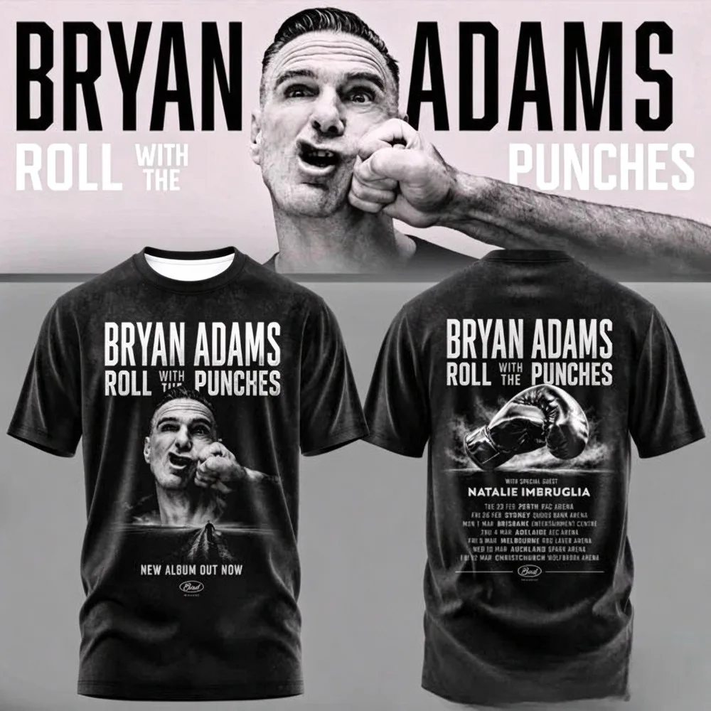 New 2026 Bryan Adams World Tour Summer Men's and Women's T-shirt Comfortable Breathable High Quality Ins Y2k Streetwear
