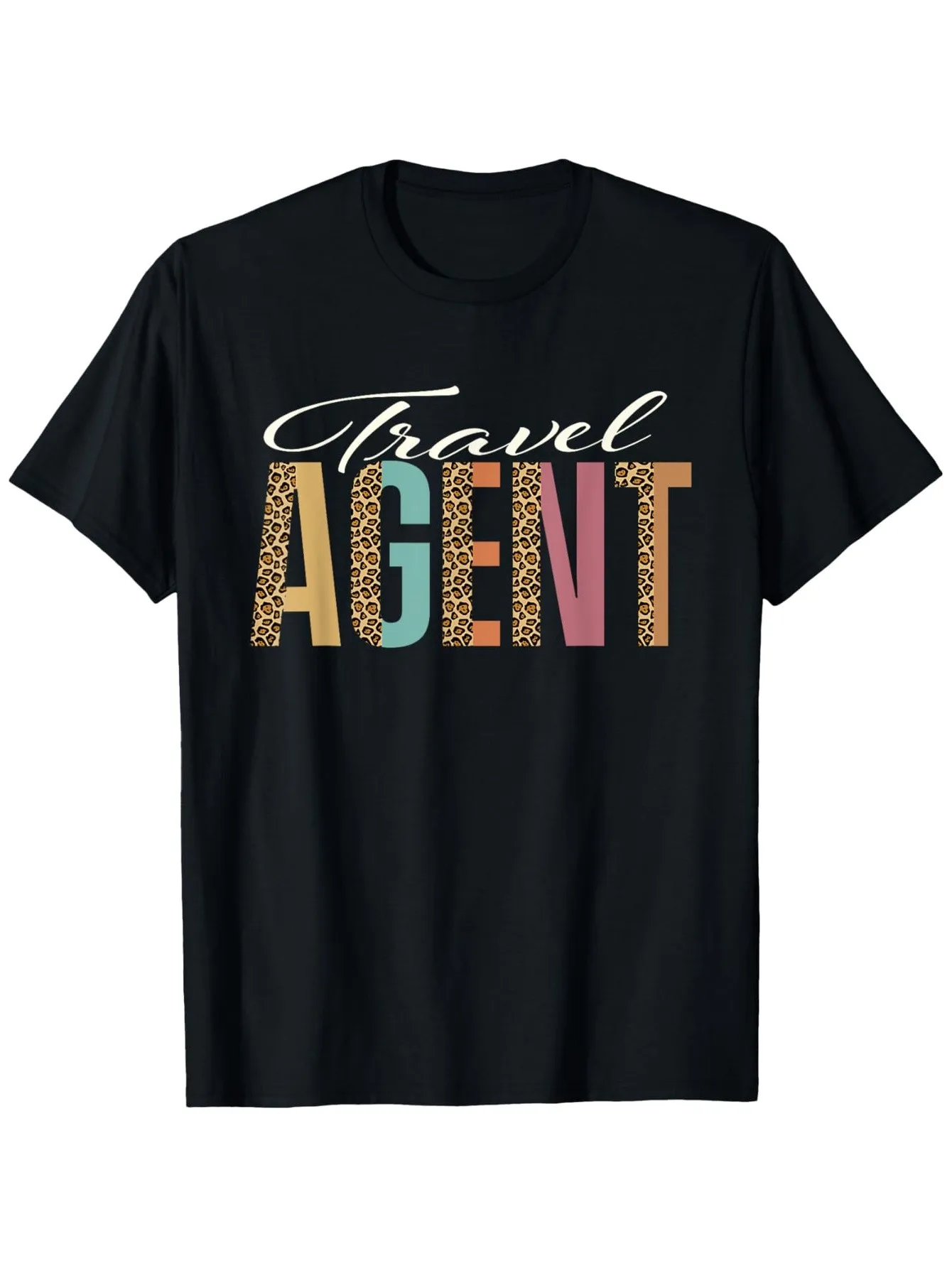 

100% Cotton Round Neck Short-Sleeve T-Shirt for Travel Agency Staff, Heat Transfer Printing, Ideal Gift for Men and Women, Perfect for Halloween, Thanksgiving, Christmas