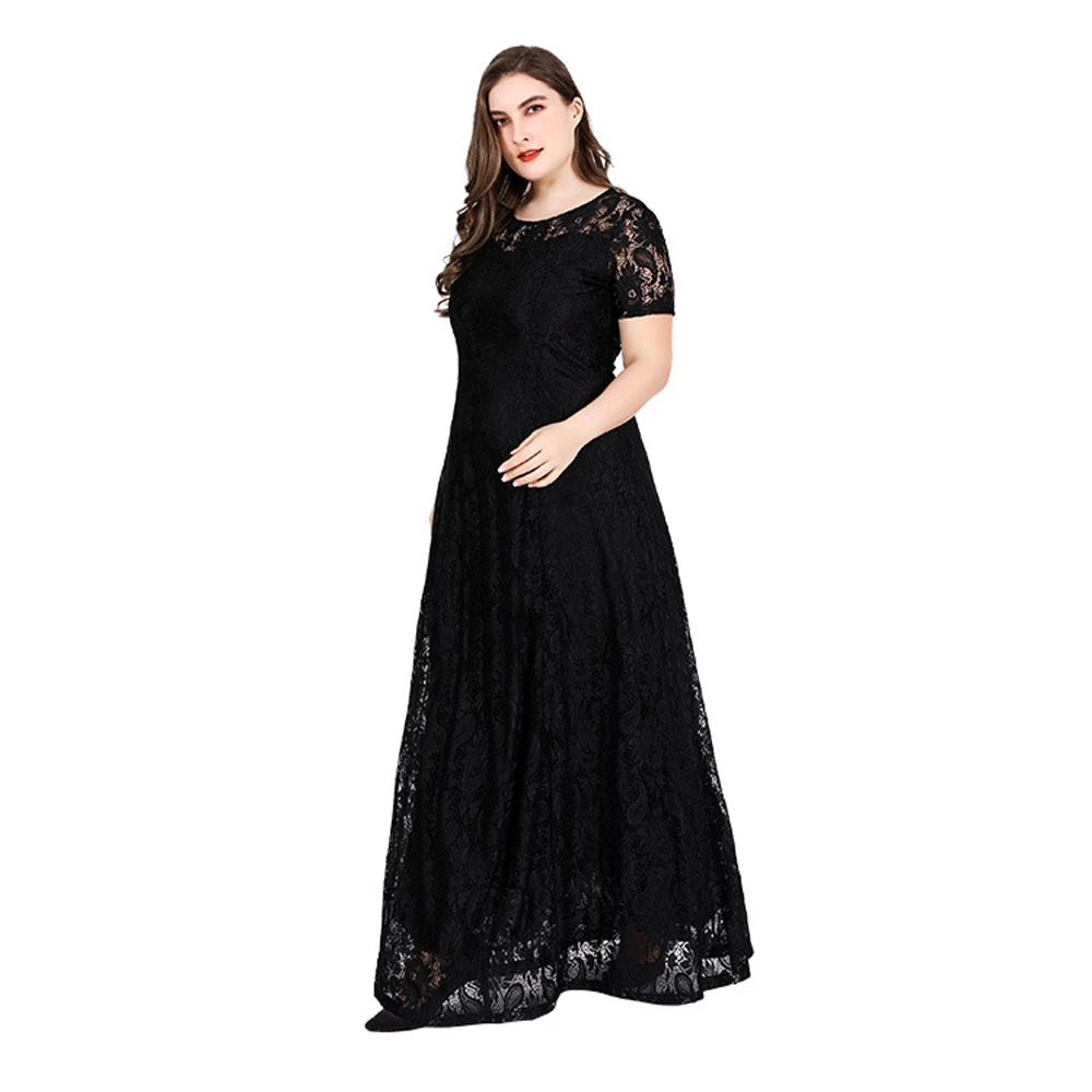 Black White Dresses For Women Lace Large Size Women\'s Clothing Curvy Plus Size Wedding Dresses Evening Party 5xl 6xl Guest Look